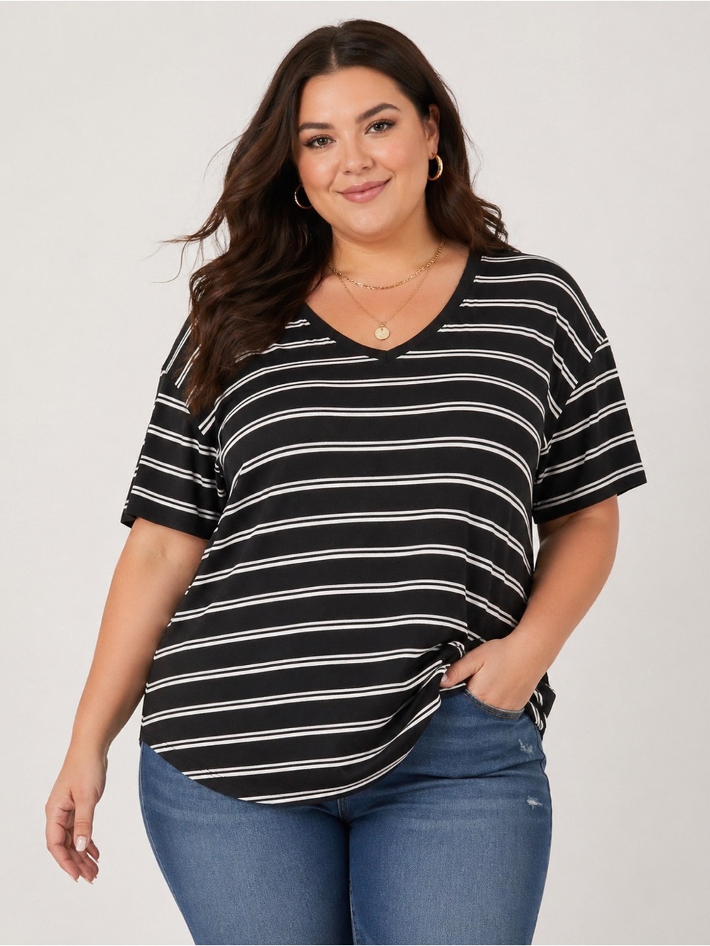 ✨ Time & Tru Plus Size Striped Tee 3X – Everyday Essential